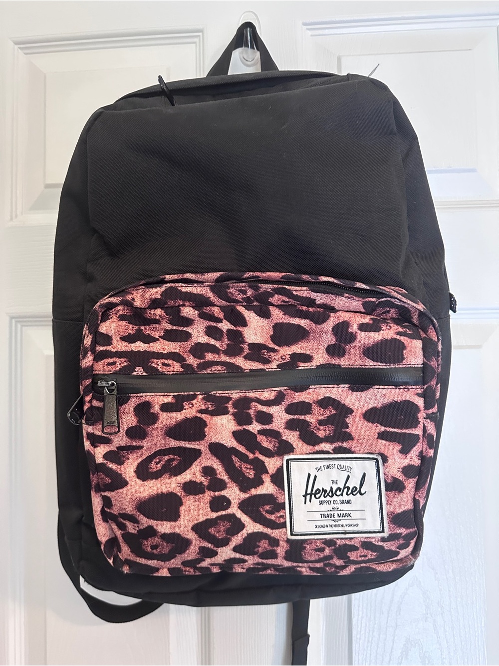 Herschel black and leopard backpack